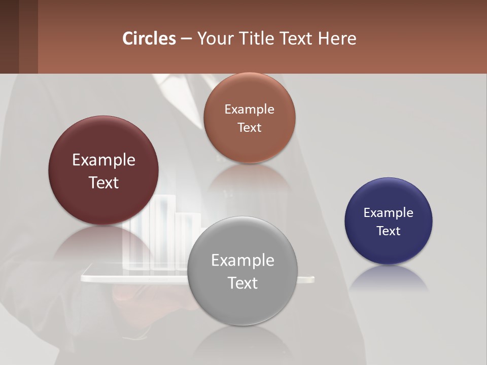 A Man In A Suit Holding A Tablet With A Chart On It PowerPoint Template