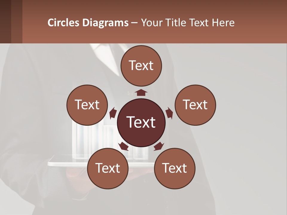 A Man In A Suit Holding A Tablet With A Chart On It PowerPoint Template