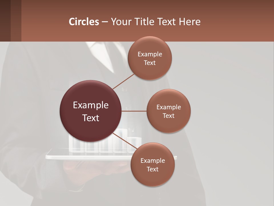 A Man In A Suit Holding A Tablet With A Chart On It PowerPoint Template