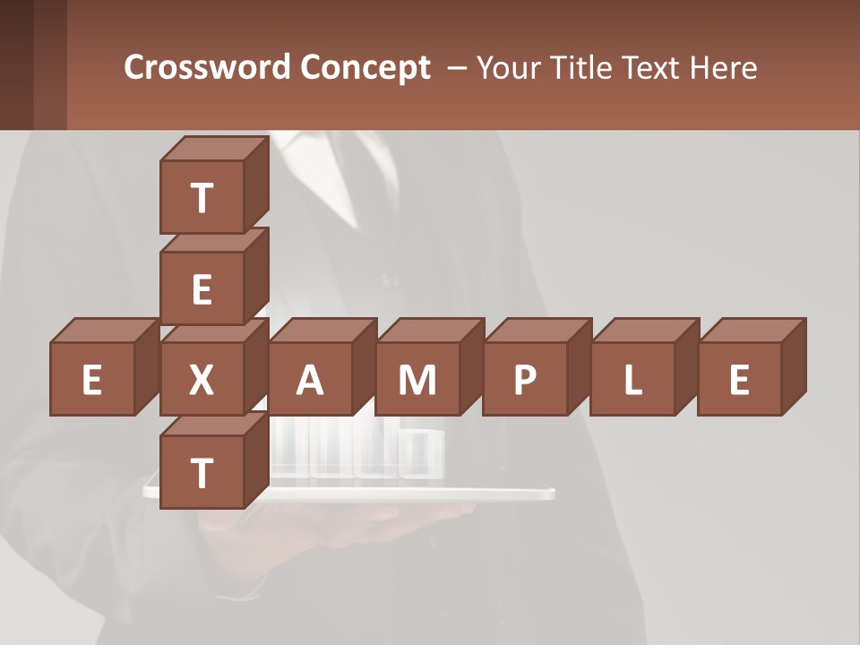 A Man In A Suit Holding A Tablet With A Chart On It PowerPoint Template