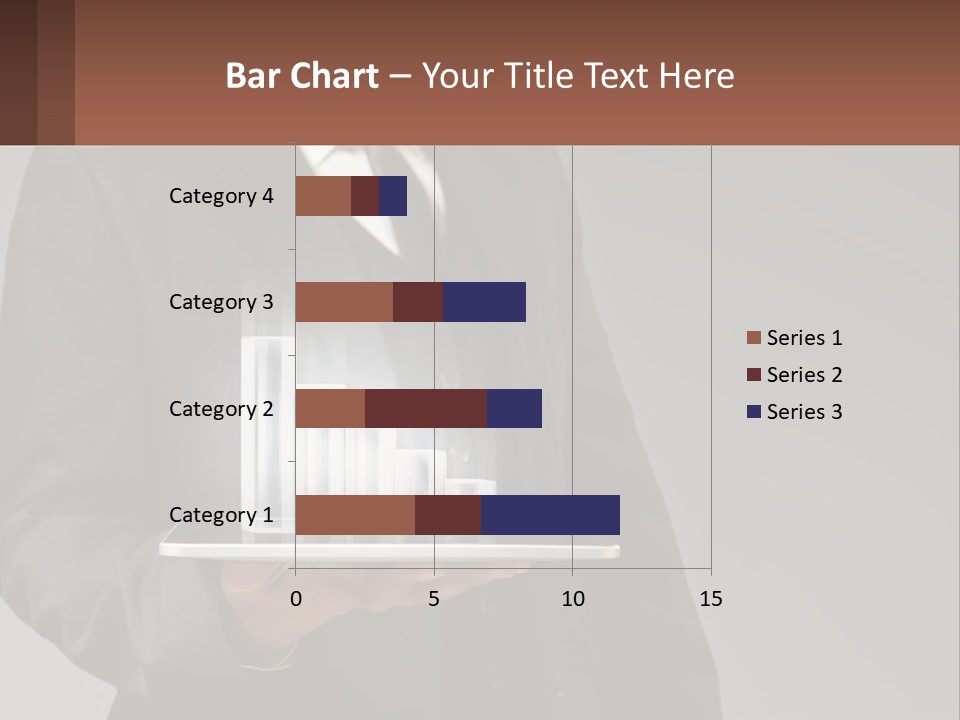 A Man In A Suit Holding A Tablet With A Chart On It PowerPoint Template