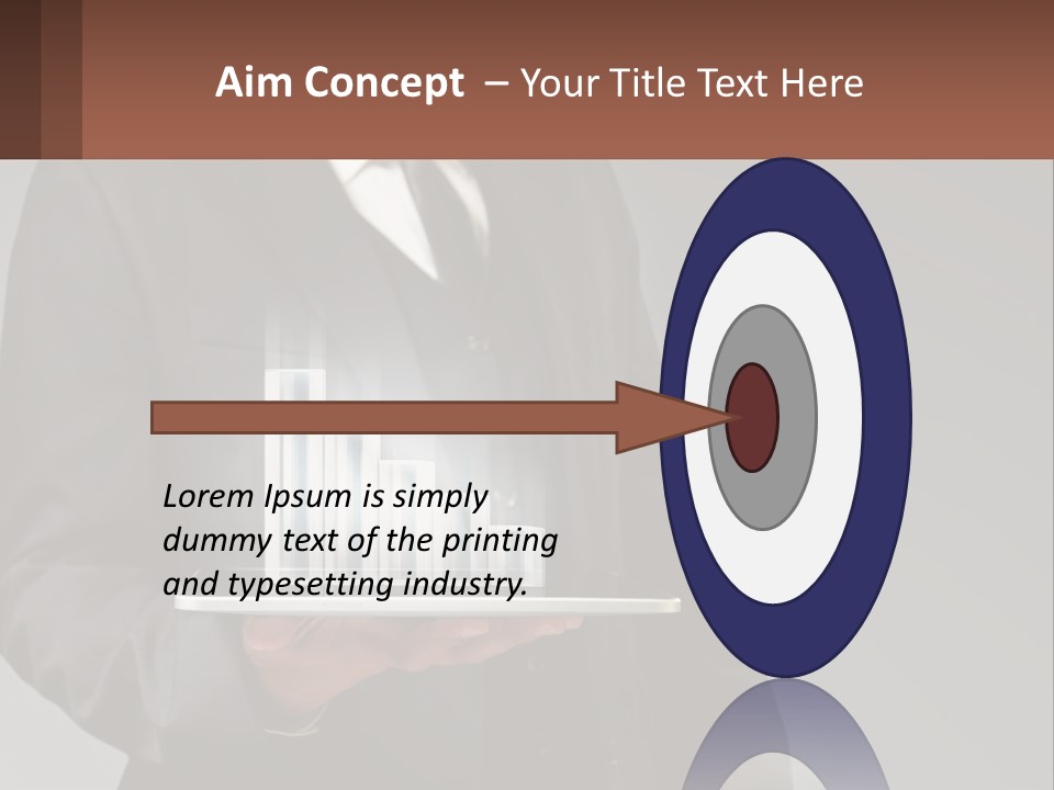 A Man In A Suit Holding A Tablet With A Chart On It PowerPoint Template