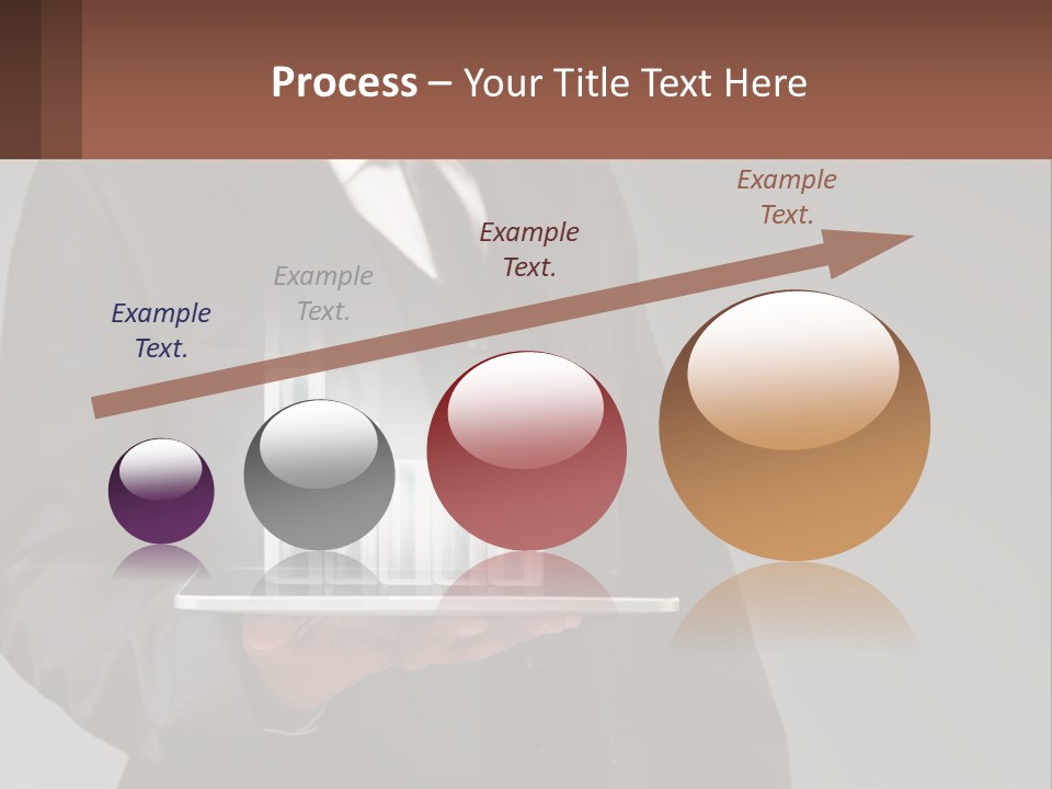 A Man In A Suit Holding A Tablet With A Chart On It PowerPoint Template