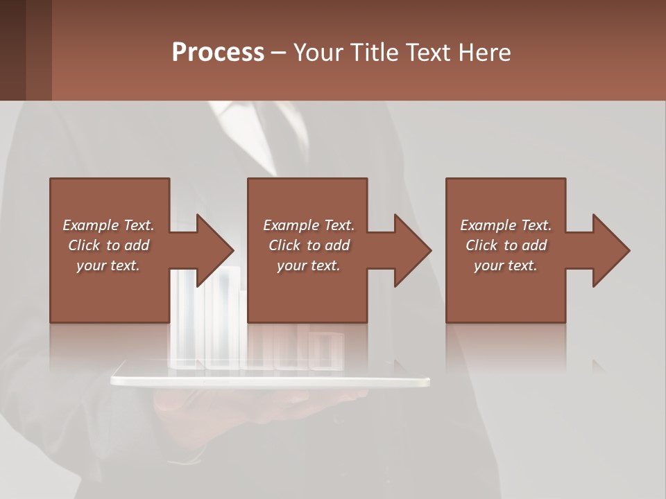 A Man In A Suit Holding A Tablet With A Chart On It PowerPoint Template