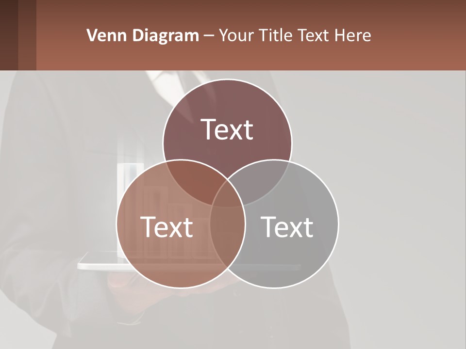A Man In A Suit Holding A Tablet With A Chart On It PowerPoint Template