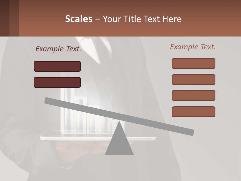 A Man In A Suit Holding A Tablet With A Chart On It PowerPoint Template