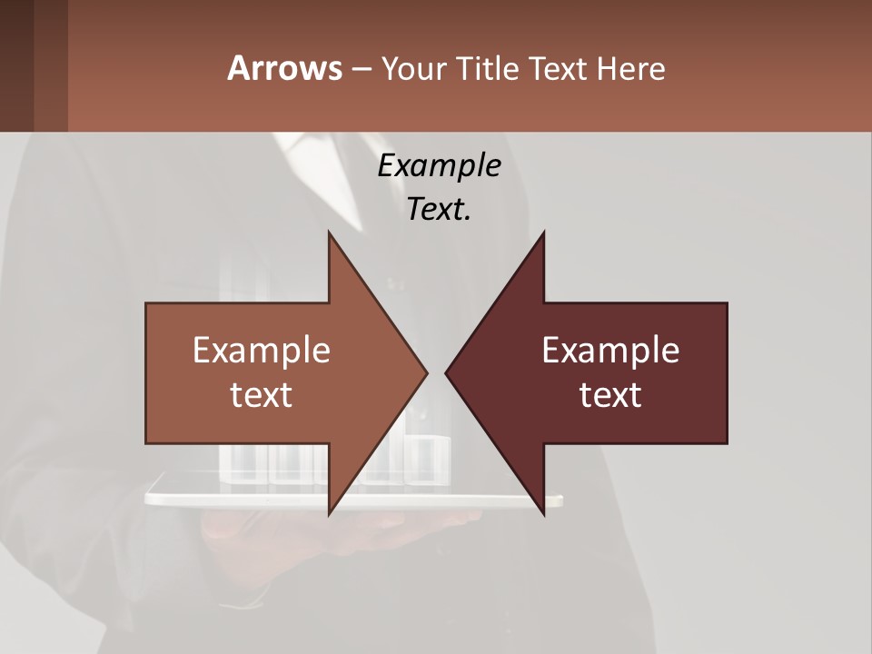A Man In A Suit Holding A Tablet With A Chart On It PowerPoint Template