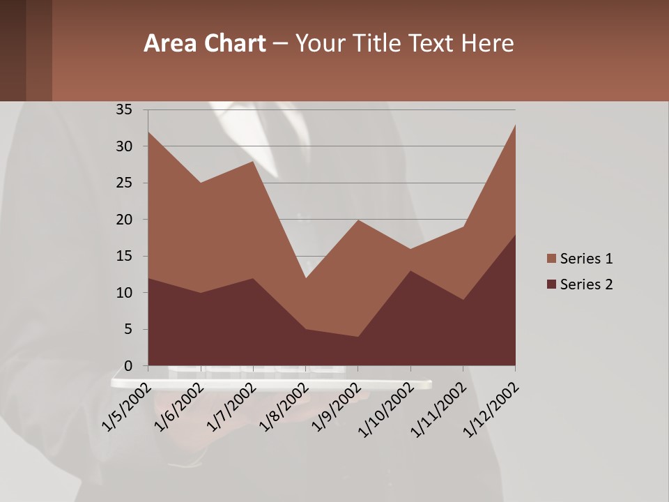 A Man In A Suit Holding A Tablet With A Chart On It PowerPoint Template