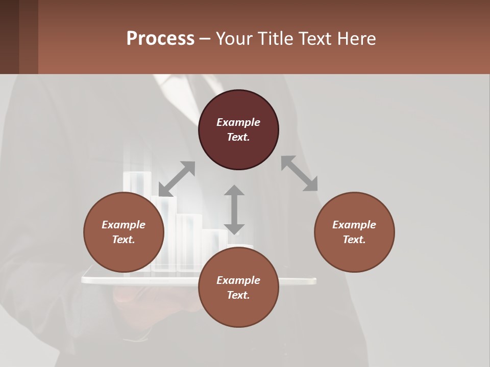 A Man In A Suit Holding A Tablet With A Chart On It PowerPoint Template