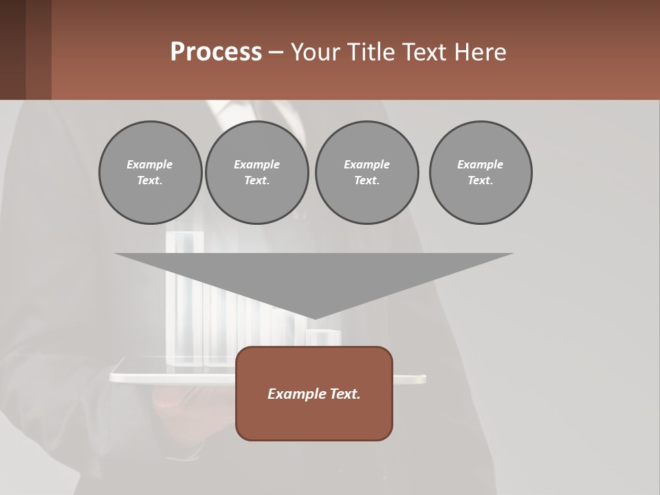A Man In A Suit Holding A Tablet With A Chart On It PowerPoint Template