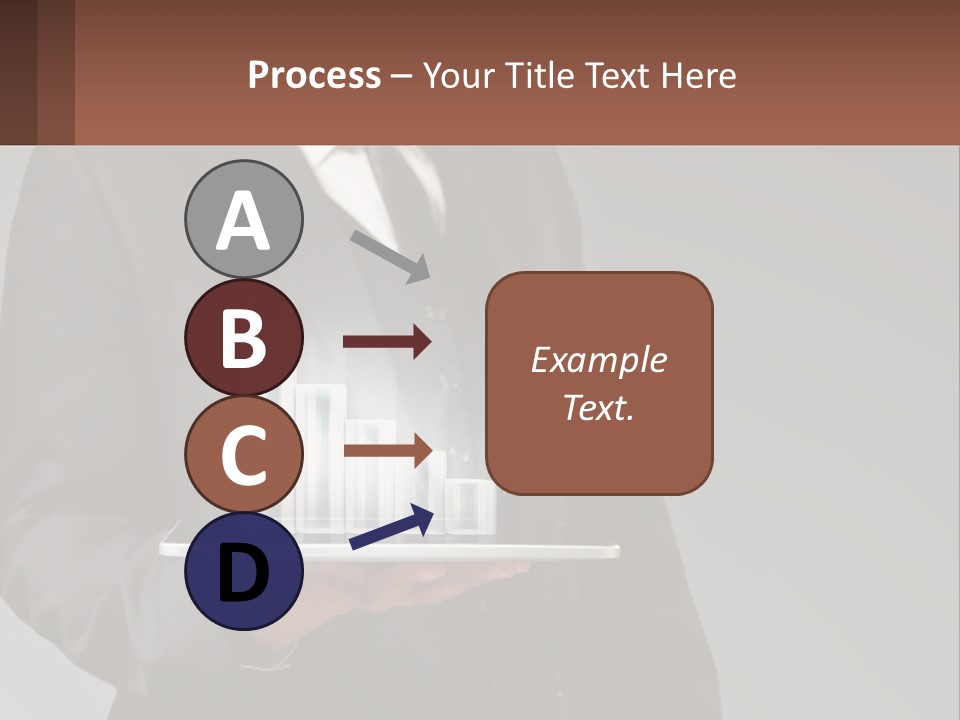 A Man In A Suit Holding A Tablet With A Chart On It PowerPoint Template
