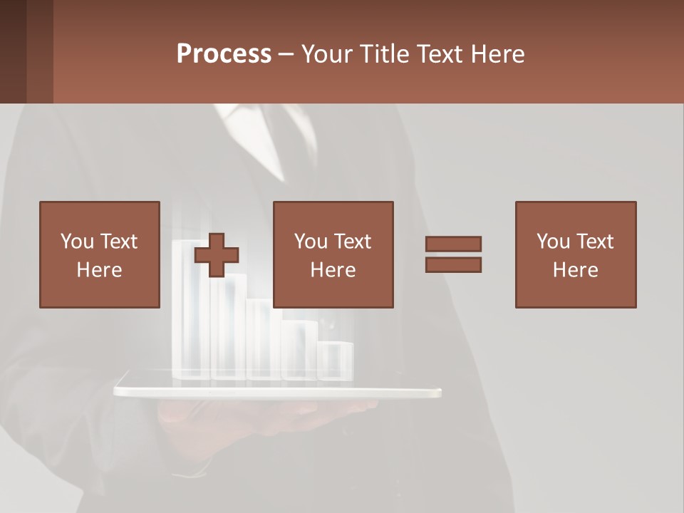 A Man In A Suit Holding A Tablet With A Chart On It PowerPoint Template