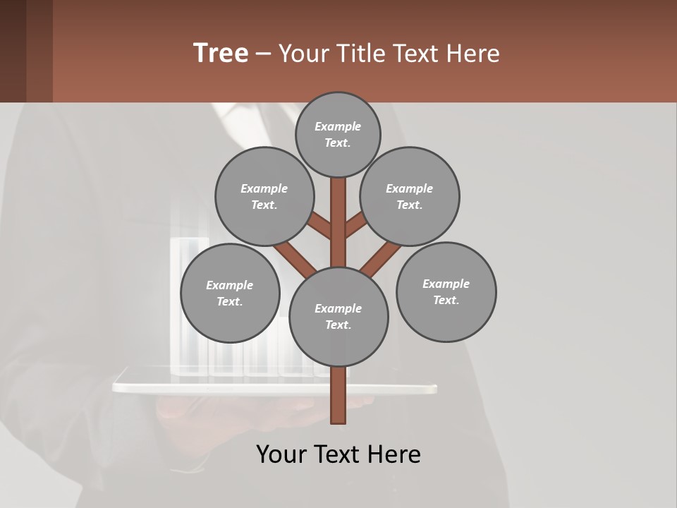 A Man In A Suit Holding A Tablet With A Chart On It PowerPoint Template
