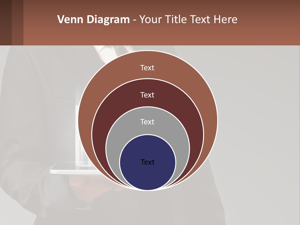 A Man In A Suit Holding A Tablet With A Chart On It PowerPoint Template
