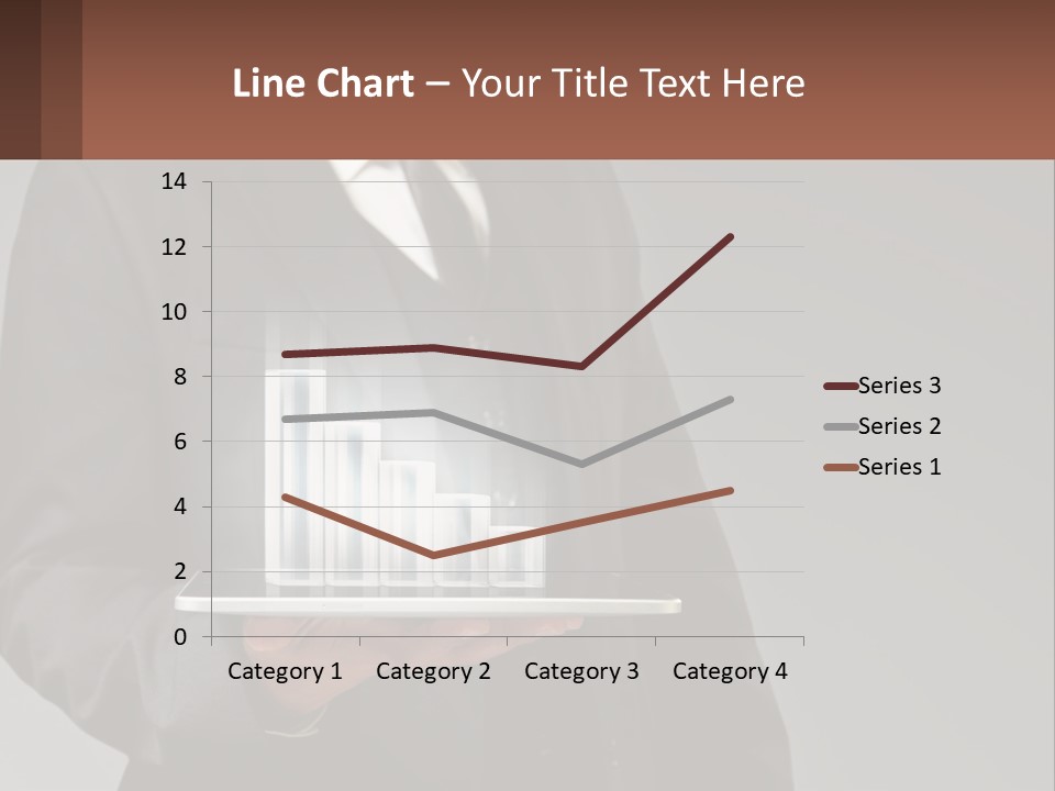 A Man In A Suit Holding A Tablet With A Chart On It PowerPoint Template