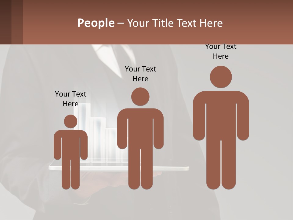 A Man In A Suit Holding A Tablet With A Chart On It PowerPoint Template