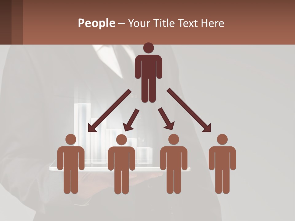 A Man In A Suit Holding A Tablet With A Chart On It PowerPoint Template