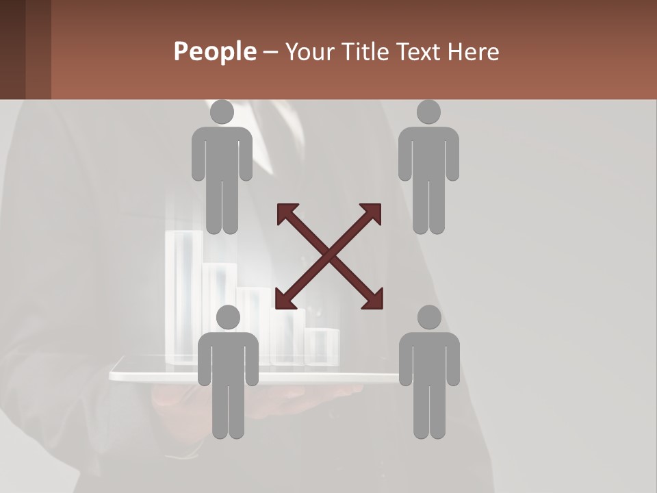 A Man In A Suit Holding A Tablet With A Chart On It PowerPoint Template