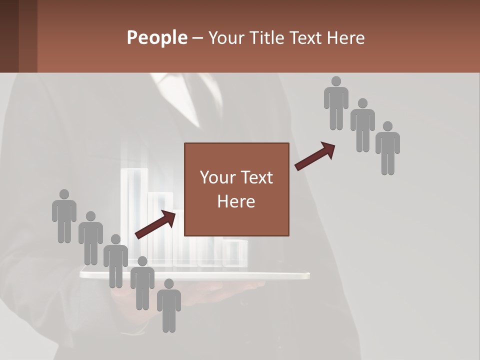 A Man In A Suit Holding A Tablet With A Chart On It PowerPoint Template