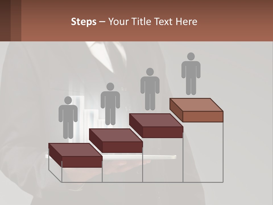 A Man In A Suit Holding A Tablet With A Chart On It PowerPoint Template