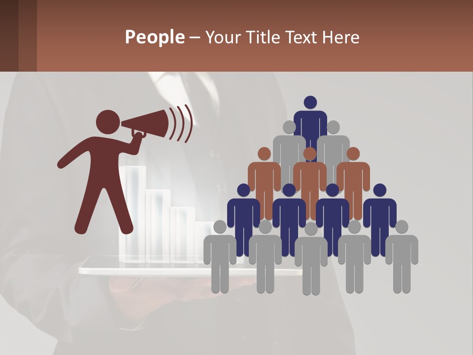 A Man In A Suit Holding A Tablet With A Chart On It PowerPoint Template