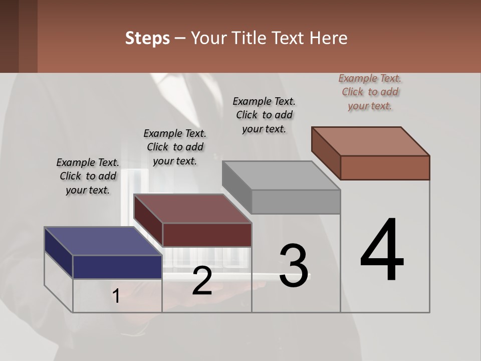 A Man In A Suit Holding A Tablet With A Chart On It PowerPoint Template