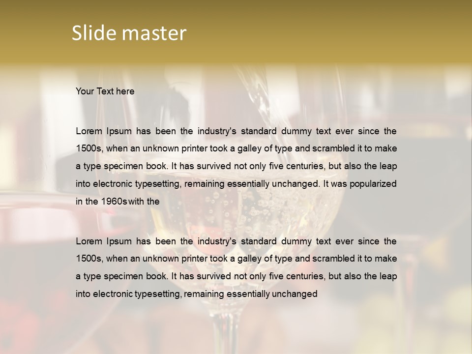 A Group Of Wine Glasses Filled With White And Red Wine PowerPoint Template