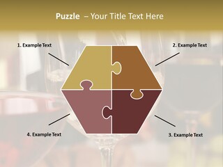 A Group Of Wine Glasses Filled With White And Red Wine PowerPoint Template