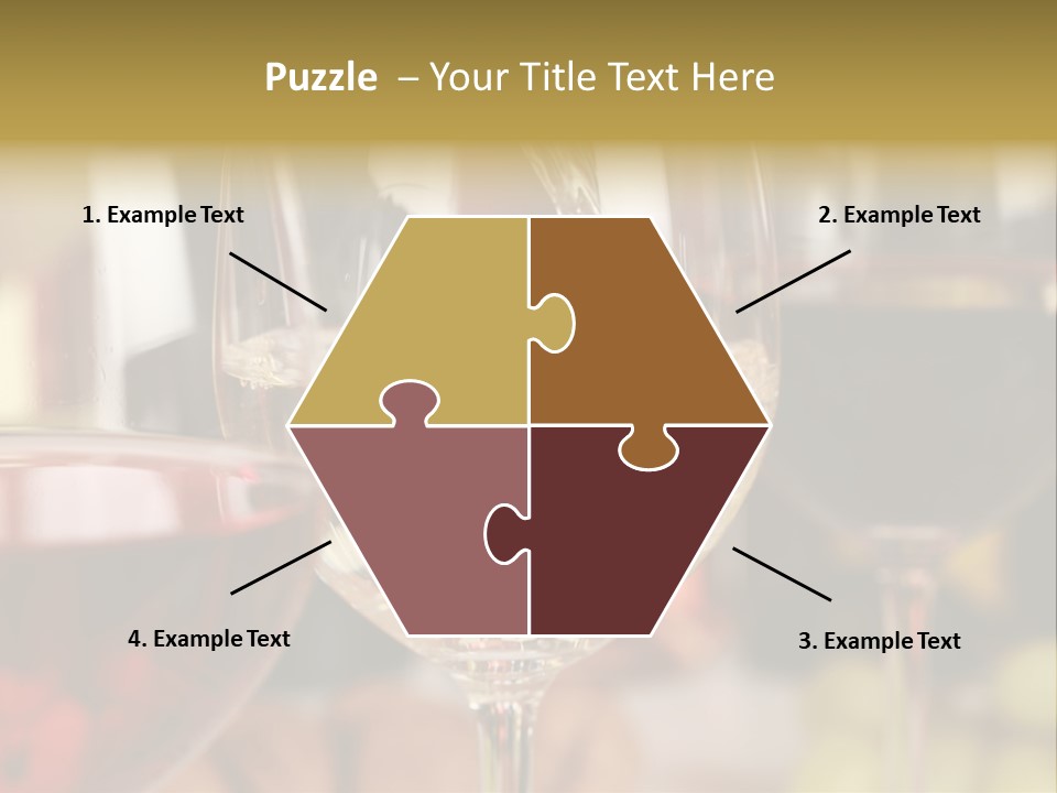 A Group Of Wine Glasses Filled With White And Red Wine PowerPoint Template