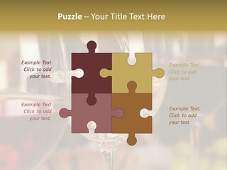 A Group Of Wine Glasses Filled With White And Red Wine PowerPoint Template