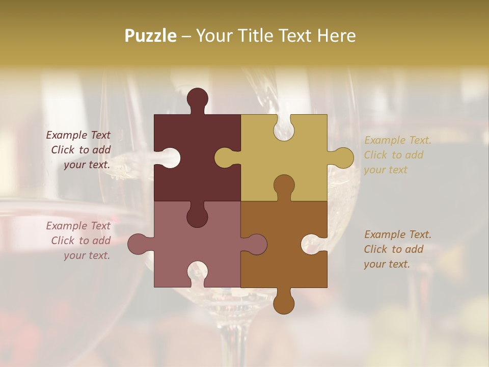 A Group Of Wine Glasses Filled With White And Red Wine PowerPoint Template