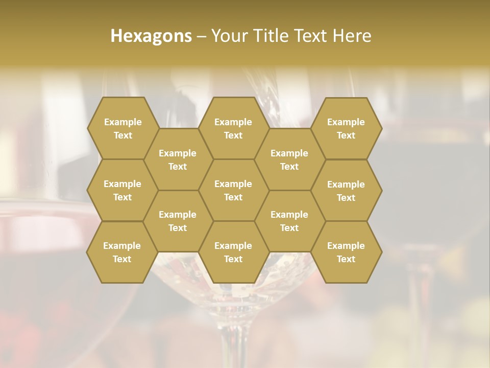 A Group Of Wine Glasses Filled With White And Red Wine PowerPoint Template