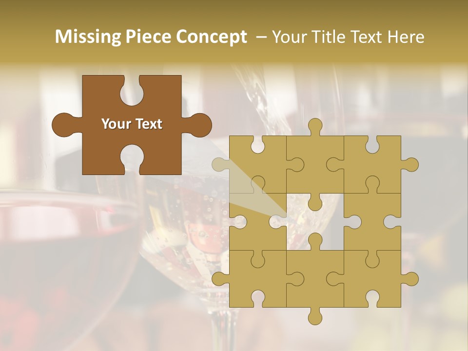 A Group Of Wine Glasses Filled With White And Red Wine PowerPoint Template