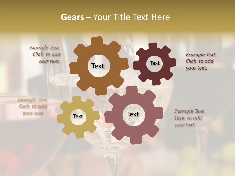 A Group Of Wine Glasses Filled With White And Red Wine PowerPoint Template