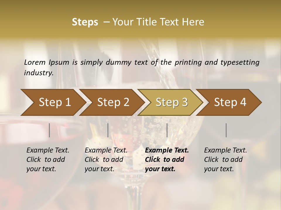 A Group Of Wine Glasses Filled With White And Red Wine PowerPoint Template