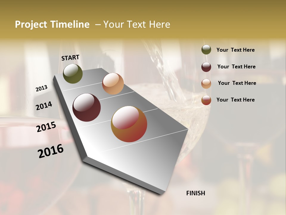 A Group Of Wine Glasses Filled With White And Red Wine PowerPoint Template