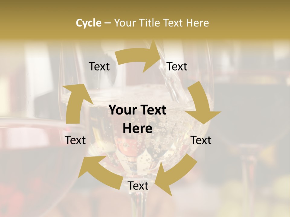 A Group Of Wine Glasses Filled With White And Red Wine PowerPoint Template