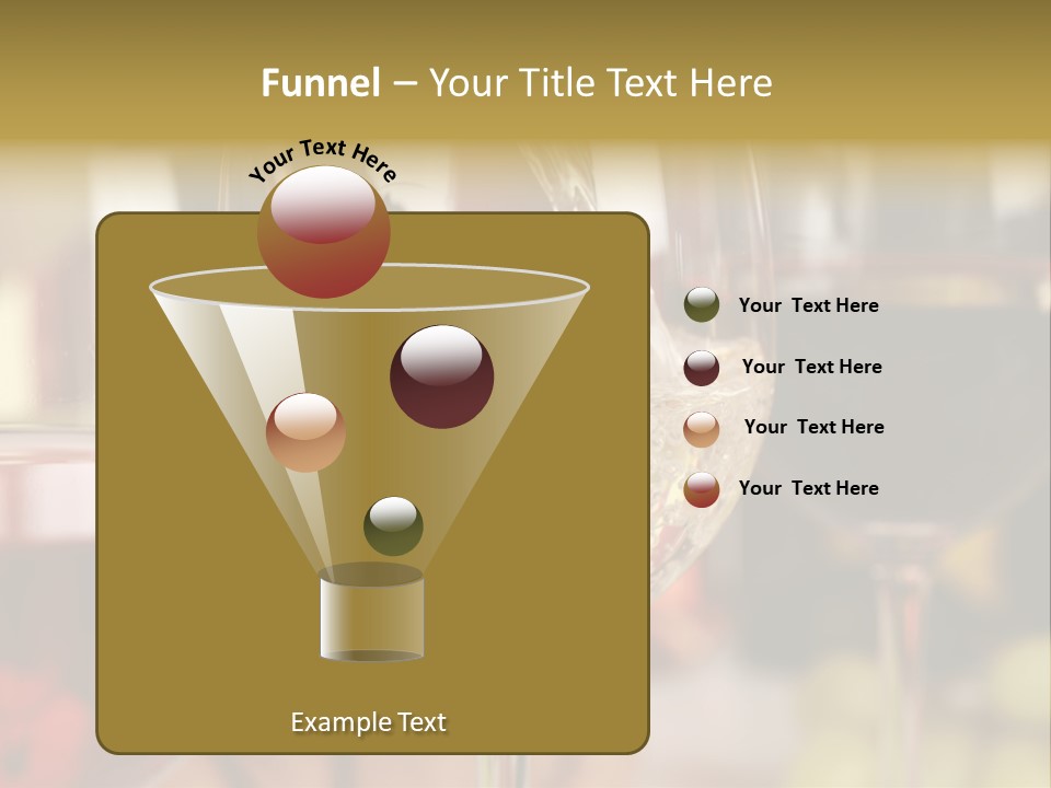 A Group Of Wine Glasses Filled With White And Red Wine PowerPoint Template