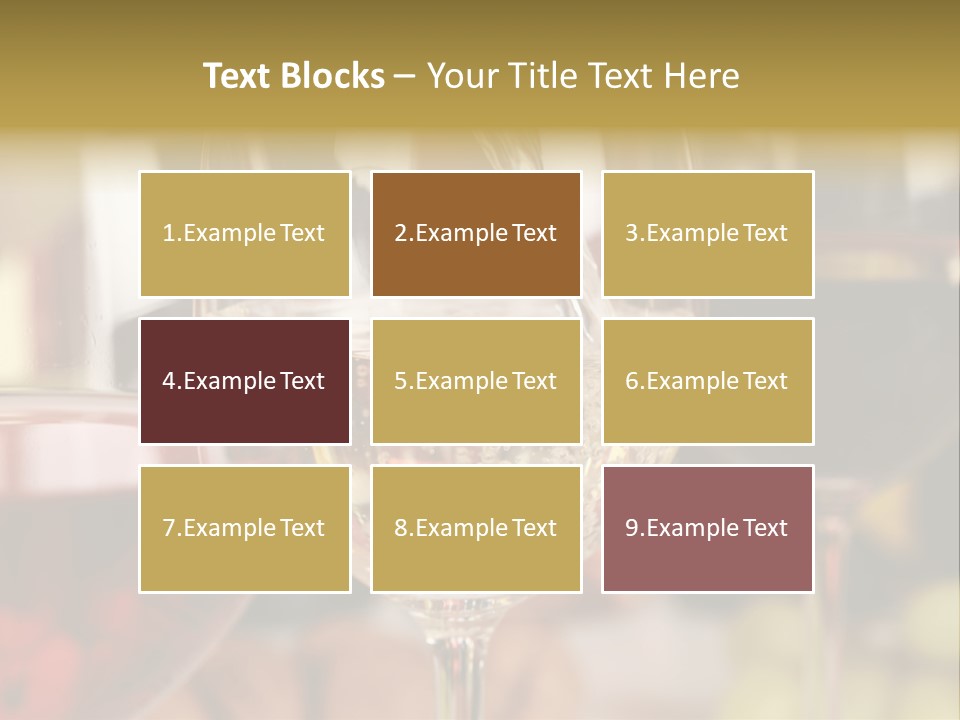 A Group Of Wine Glasses Filled With White And Red Wine PowerPoint Template