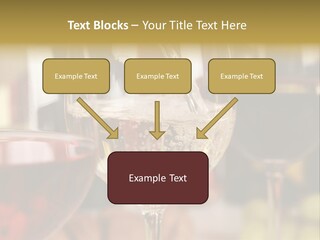 A Group Of Wine Glasses Filled With White And Red Wine PowerPoint Template