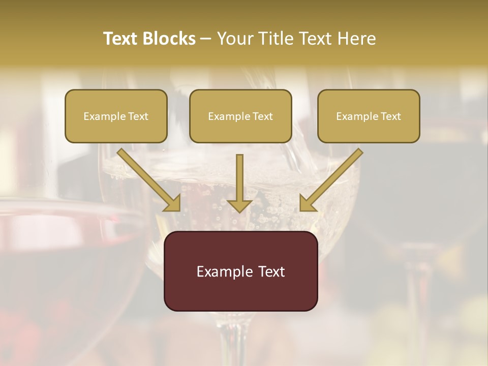 A Group Of Wine Glasses Filled With White And Red Wine PowerPoint Template
