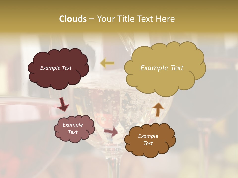 A Group Of Wine Glasses Filled With White And Red Wine PowerPoint Template