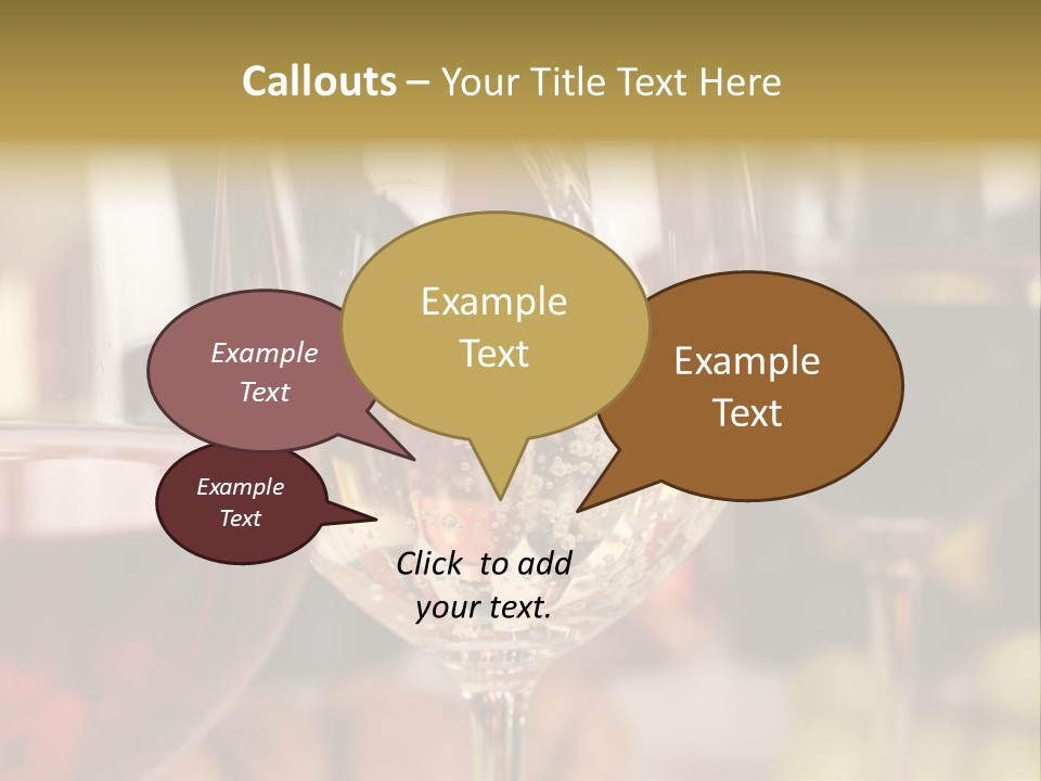 A Group Of Wine Glasses Filled With White And Red Wine PowerPoint Template