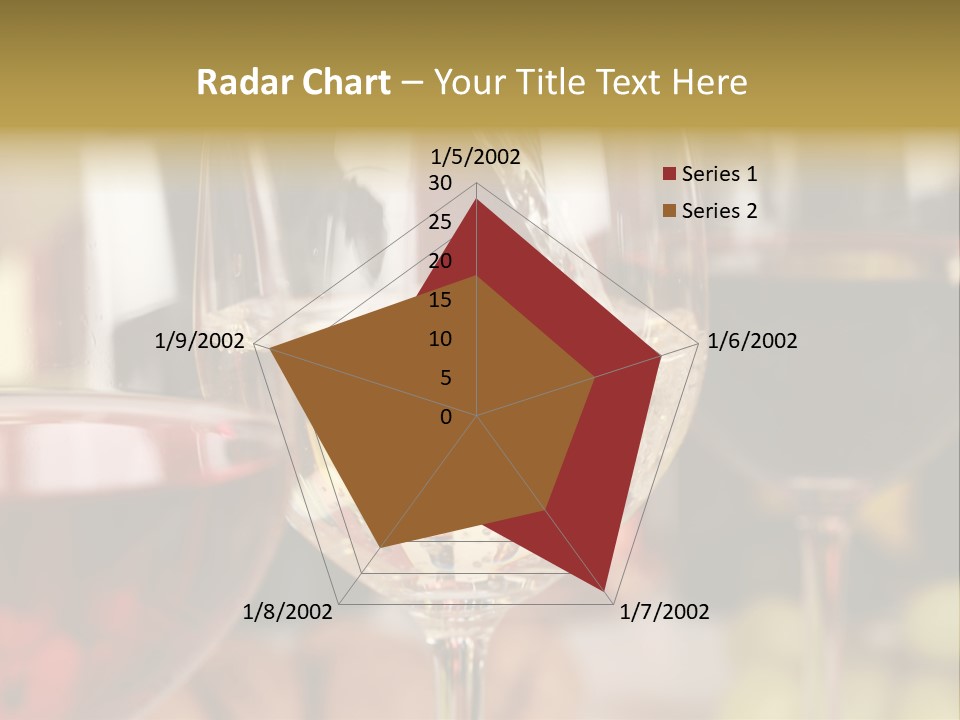 A Group Of Wine Glasses Filled With White And Red Wine PowerPoint Template