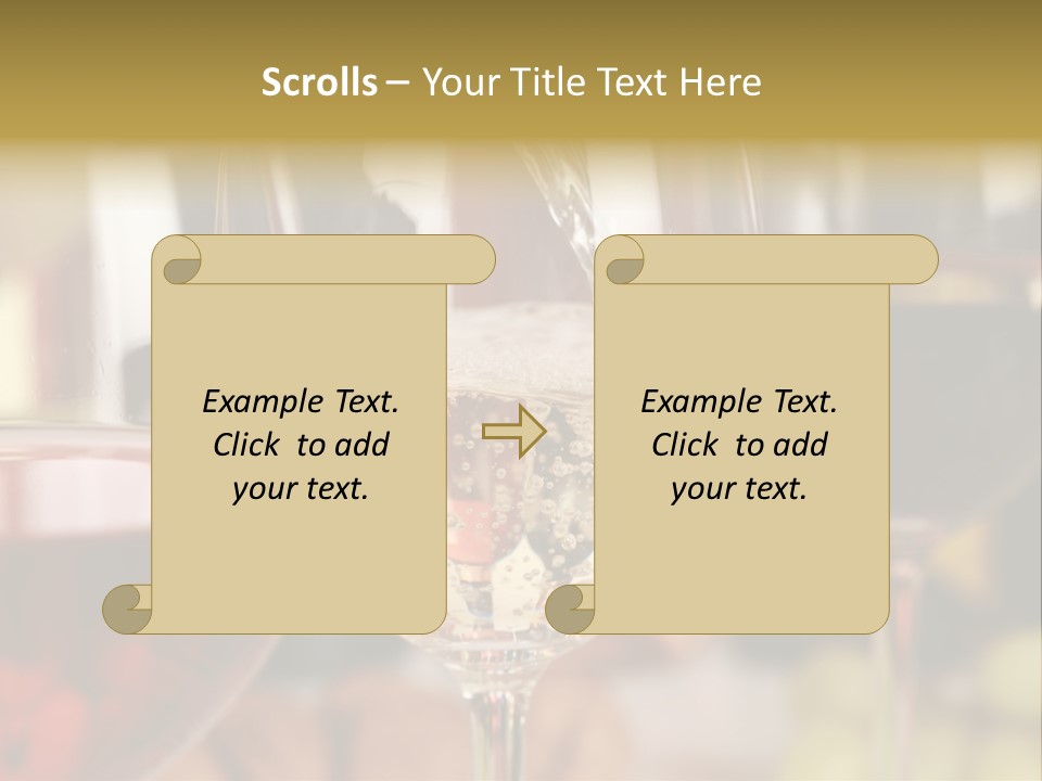 A Group Of Wine Glasses Filled With White And Red Wine PowerPoint Template