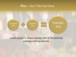 A Group Of Wine Glasses Filled With White And Red Wine PowerPoint Template