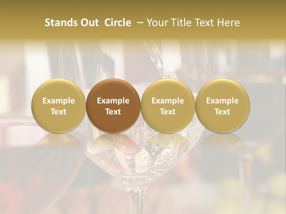 A Group Of Wine Glasses Filled With White And Red Wine PowerPoint Template