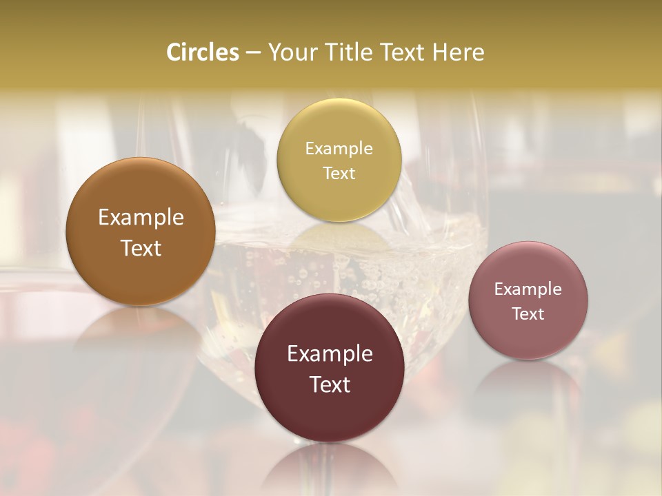 A Group Of Wine Glasses Filled With White And Red Wine PowerPoint Template