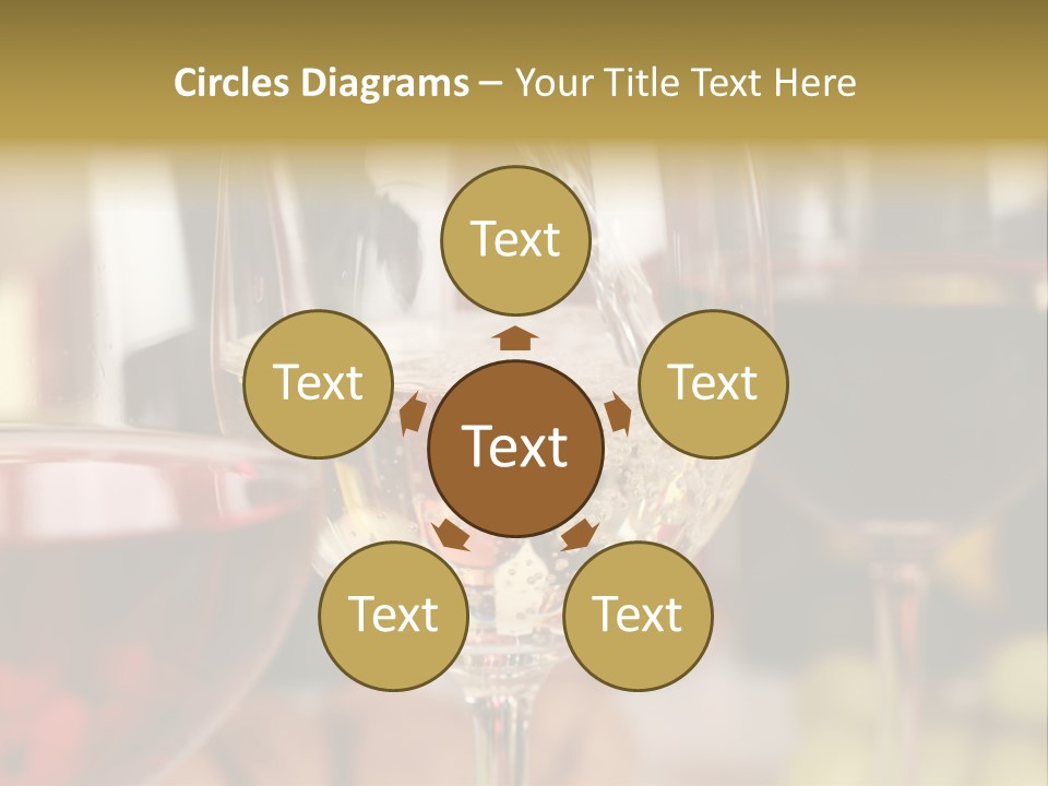 A Group Of Wine Glasses Filled With White And Red Wine PowerPoint Template