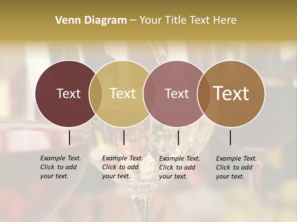 A Group Of Wine Glasses Filled With White And Red Wine PowerPoint Template